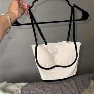 Black and white Alo Strappy Crop Top